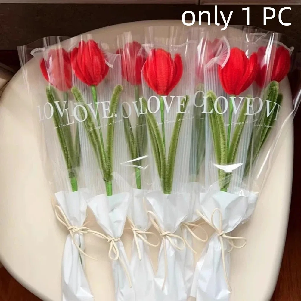 

Tulip Twisting Rod Handmade Friendship Sweet Flower Bouquet Teachers' Day Graduation Gifts Artificial Tulip Flower