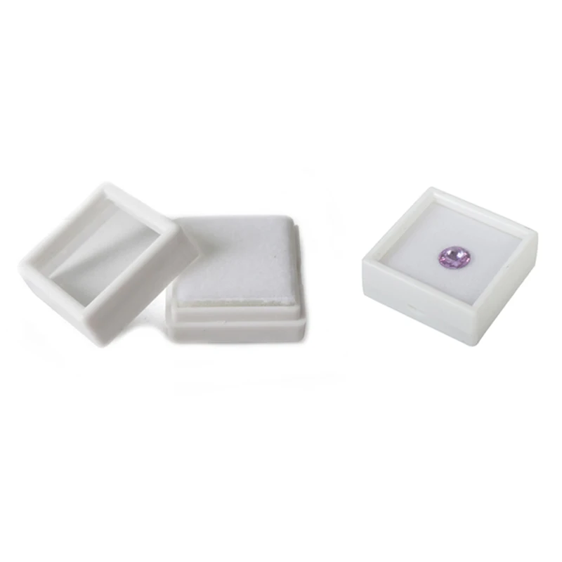 Wholesale Gemstone Storage Display Box Loose Diamond Jewelry Organizer Case Pendant Holder Acrylic Glass Top Gem Jars 100Pcs/Lot