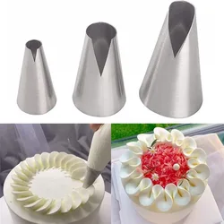 3 Sizes Cream Icing Piping Puff Nozzle Tips Stainless Steel Cupcake Puffs Injection Russian Syringe Confectionery Pastry Tool