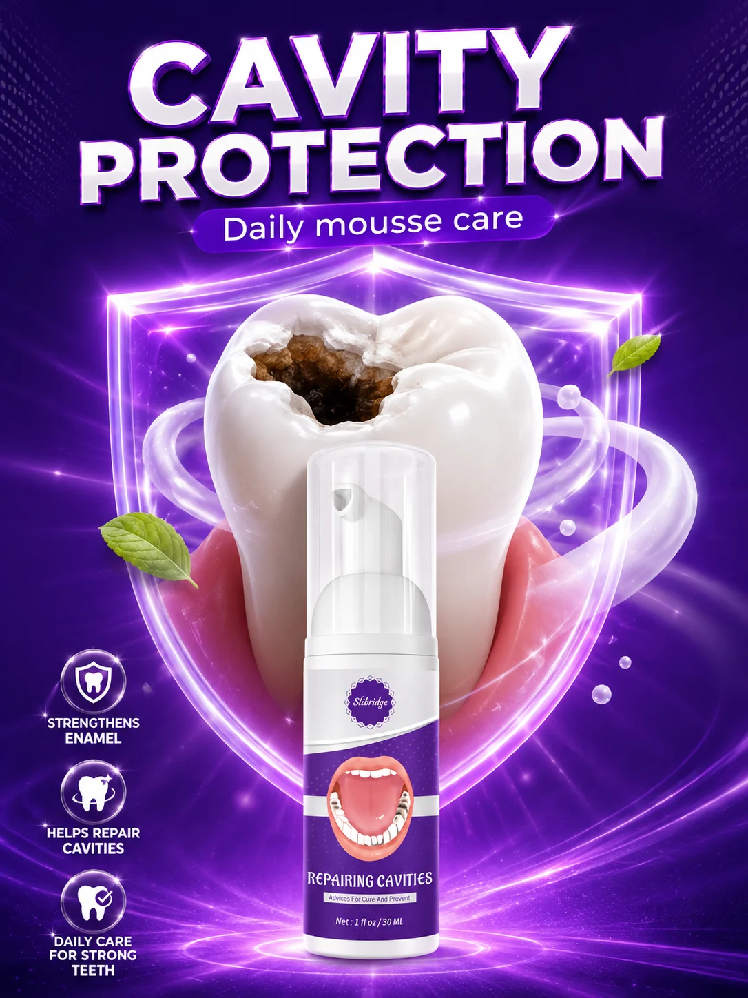 Family Size Anti Cavity Tooth Mousse Enamel Protection Plaque Care Oral Care for All Ages