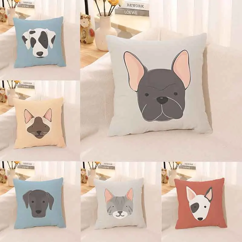 

Luxury Home Decoration Pillowcase Car Living Room Sofa Cushion Cover Cartoon Pet Dog Pattern Cushion Cover