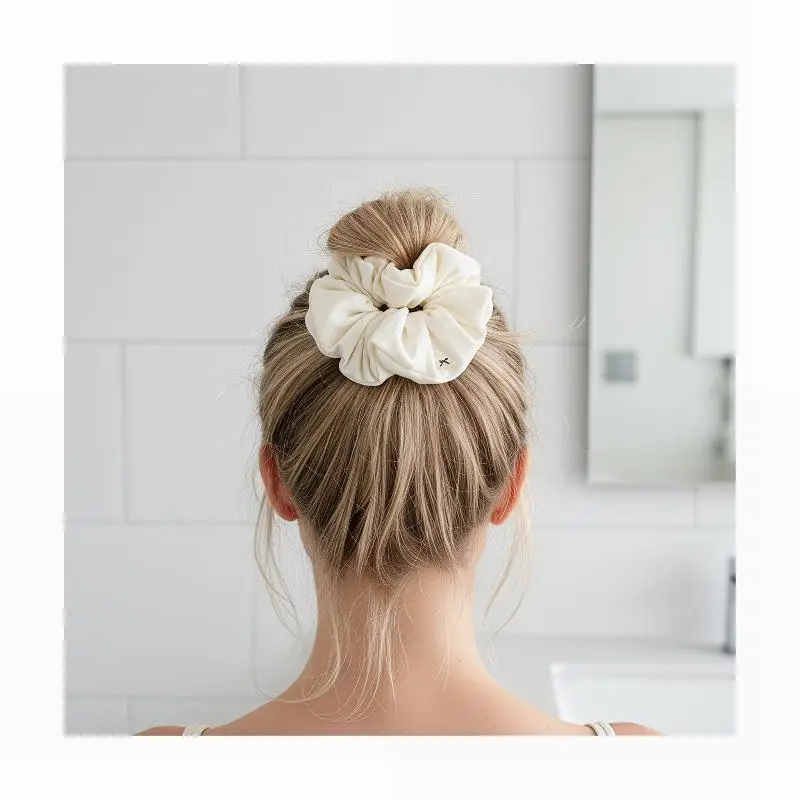 1 2Pcs Solid Elegant Large Soft Scrunchie for Women Girls Strong Elastic Hair Accessories for Home School and Gift - view 3