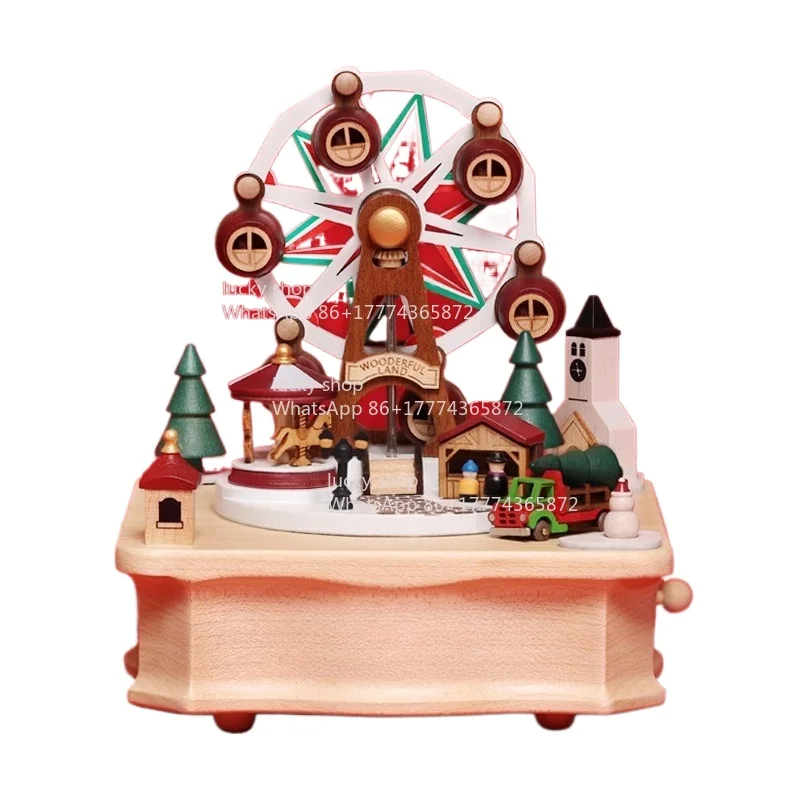 

Деревянная музыкальная шкатулка для девочек, подарок на Новый год, день рождения для подруги, рождественская елка