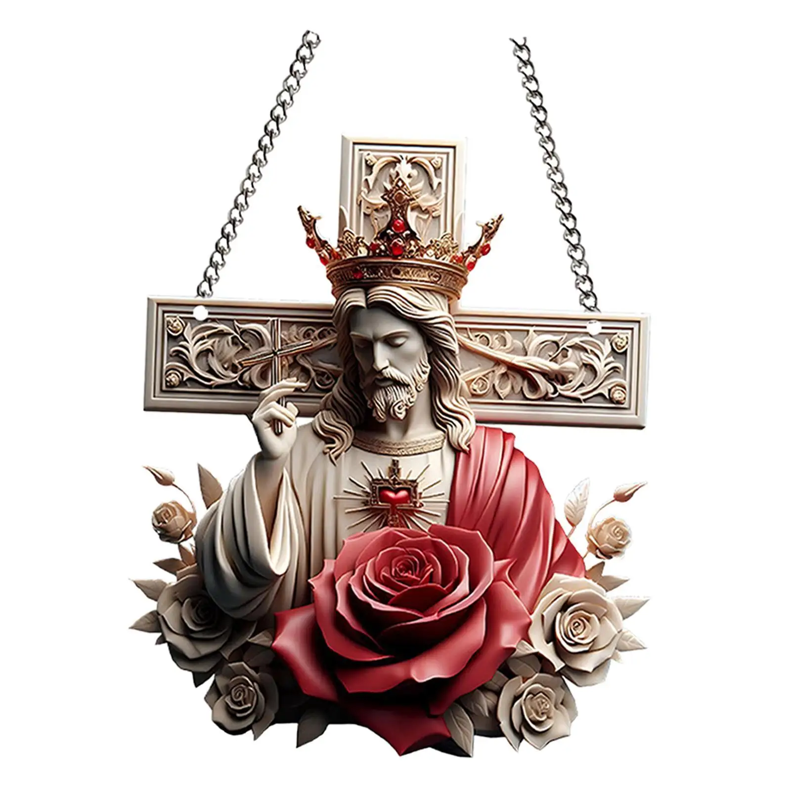Acrylic Jesus Figure Hanging Decoration Lightweight Wall Decor Multifunctional