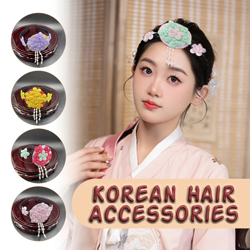 Korean Traditional Hair Accessories Ethnic Korea Hanbok Princess Dance Costume Pearl Hairband Women Bride Korean  Hairband