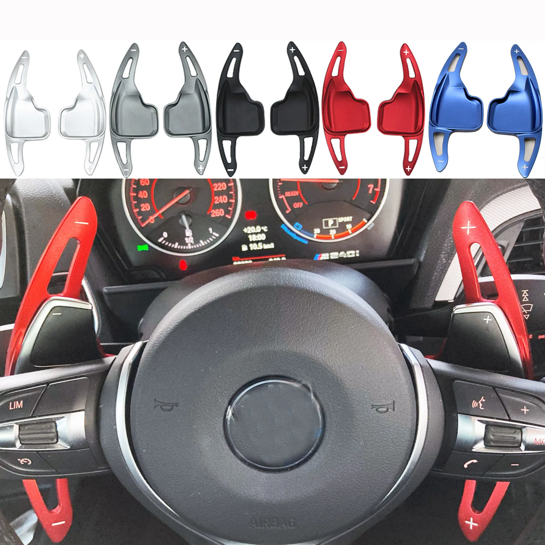 For BMW F30 F31 F32 F10 F20 F22 F15 F16 X1 X3 X4 X5 X6 Aluminum Steering Wheel Paddle Shifter Gear Shift Shifter Extension 2pcs