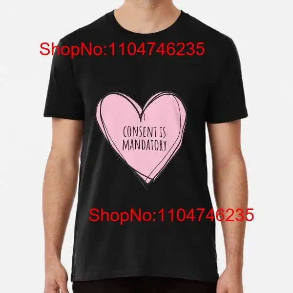 Consent is Obligatorio Concientización Política Premium Hecho en EE. UU. Camiseta S 5XL vintage Lavado Moda Suave Casual Unisex Versátil