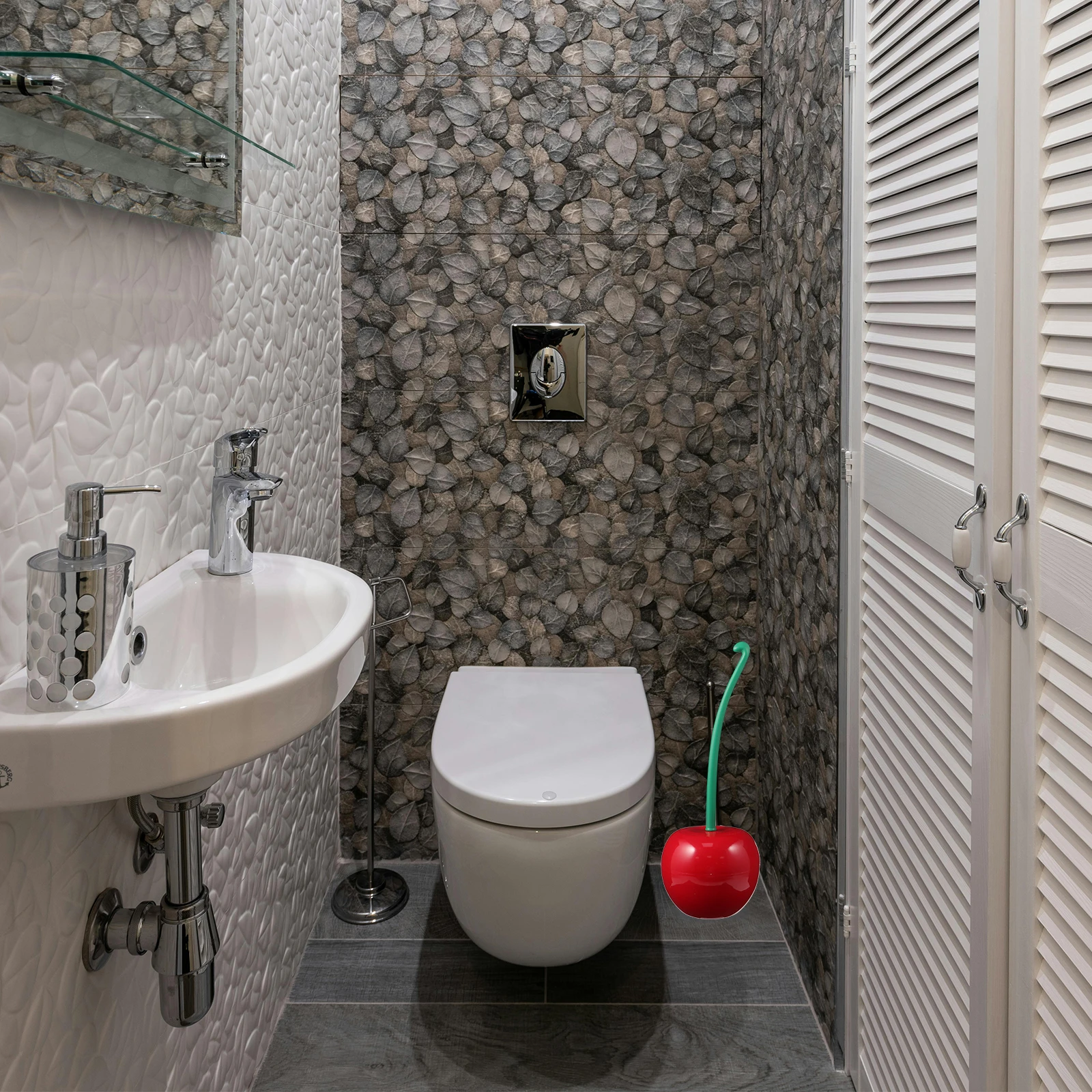 

Plastic Toilet Brush Set Red White Bathroom Cleaning Tool Holder Corner Storage For Home Hotel Office