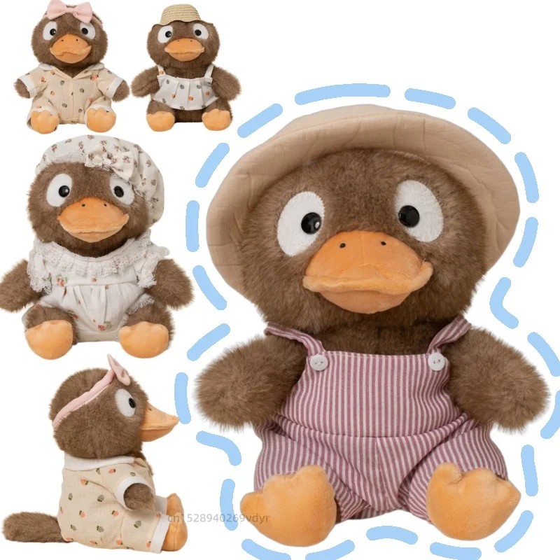 Sitting Position 18/25cm Platypus Animals Plush Toys Hat Bow Decor Cute Overalls Pajamas Dolls Valentine's Day Birthday Present