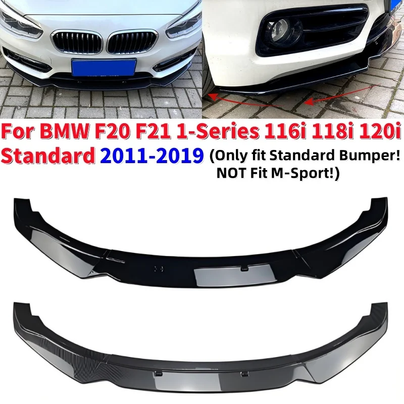

3pcsCar Front Bumper Lip Diffuser Spoiler Protector Diffuser Splitter for BMW F20 F21 1-Series 116i 118i 120i Standard 2011-2019