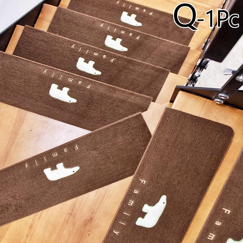 Self-adhesive Printed Stair Mats Luminous Non-slip Silent Stepping Mat Solid Wood Floor Safety Pads Protection Cover Home Decor