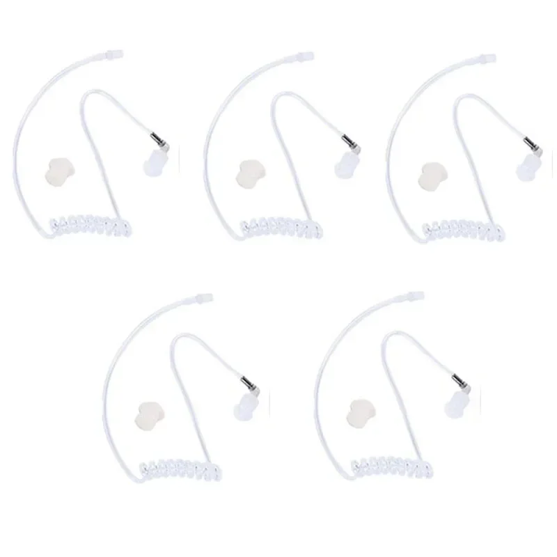 

5PCS Replacement FBI Covert Acoustic Coil Audio Air Tube PTT Mic Earpiece Headset w/ Earbuds for Motorola Baofeng Icom Radio