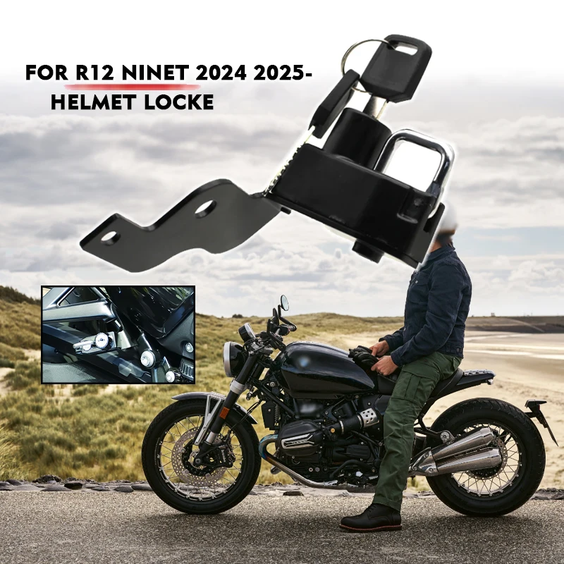 

For BMW R12 R 12 NINET R12nineT 2024 2025 Motorcycle Accessories Helmet Lock Side Anti-theft Security with 2 Keys