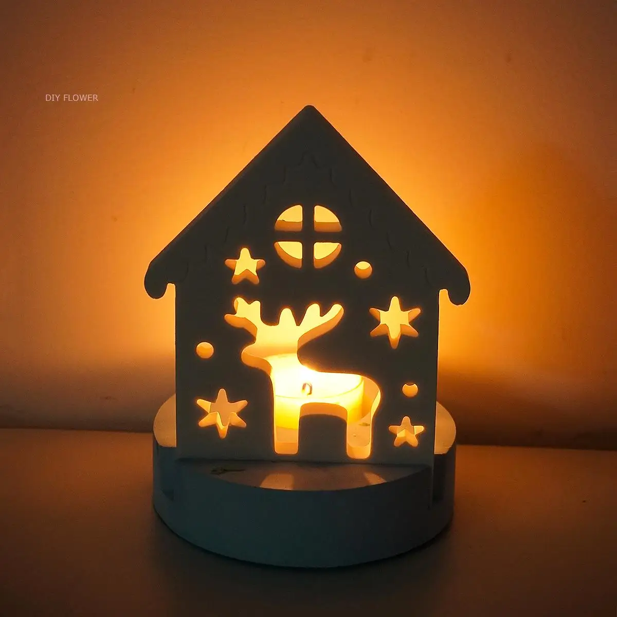 Elk House Candle Holder Silicone Mold DIY Plaster 3D Star Elk Candlestick Resin Mould Holiday Gifts Christmas Style Home Decor