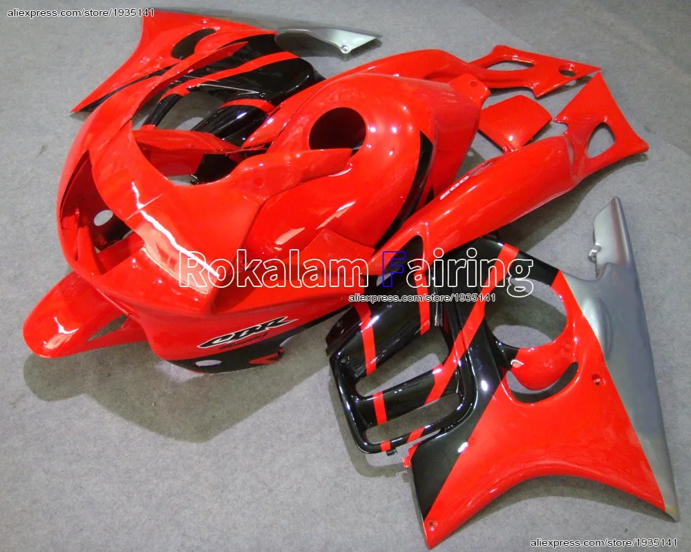 

For Honda CBR600 F3 1997 98 Red/Silver/Black Cowl CBR 600 F3 97 1998 CBR600F3 Motorbike Fairings (Injection molding)