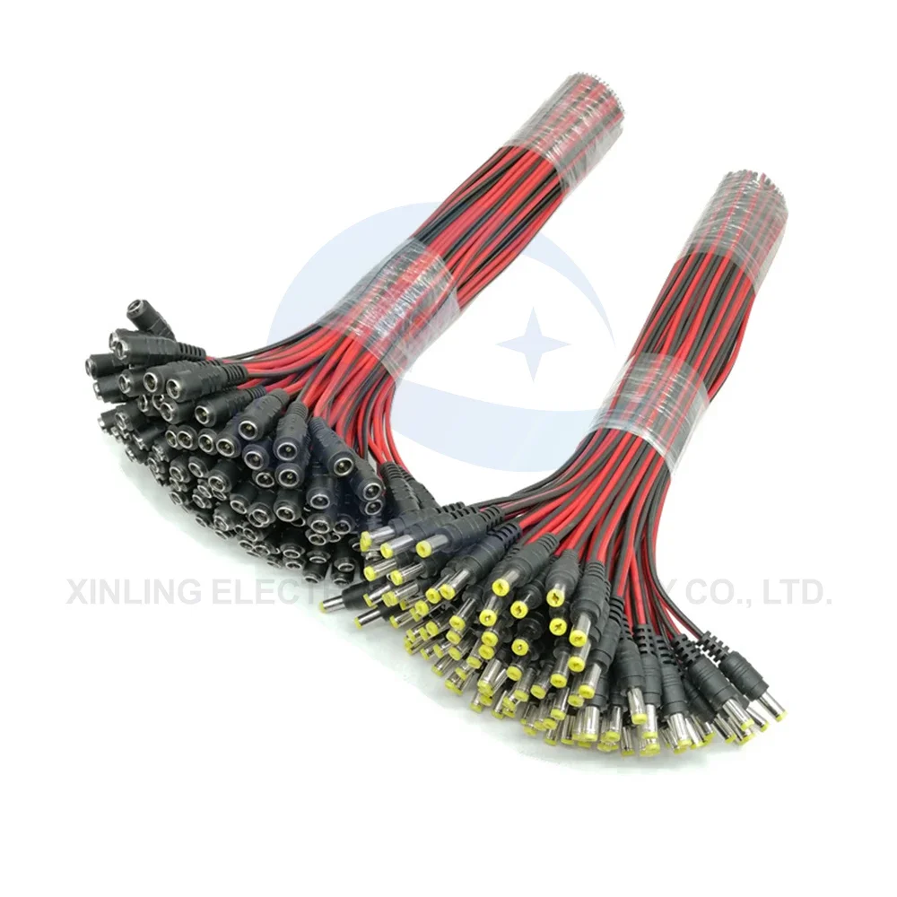 5szt 10szt 5.5x2.1 mm Wtyczka męska żeńska 12V DC Kabel pigtailowy Jack do kamery CCTV Przedłużacz ogonowy 24V DC Przewód