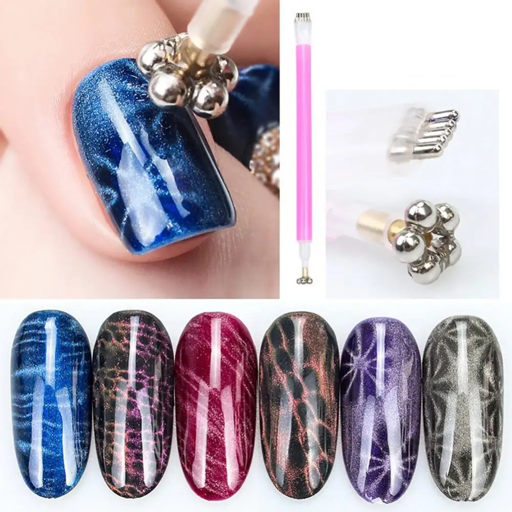 Caneta magnética Nail Art para DIY, polonês 3D, ferramenta de manicure gel UV, listra flor dos olhos, beleza e saúde, 1pc