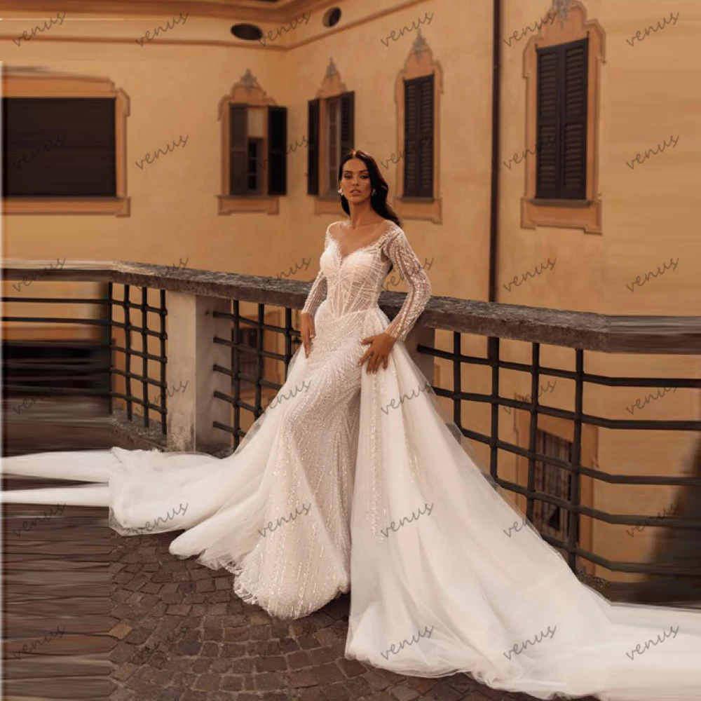 Charming Wedding Dresses Vintage Bridal Gowns Lace Appliques Full Sleeves Robes Floor Length Vestidos De Novia Customized 2025