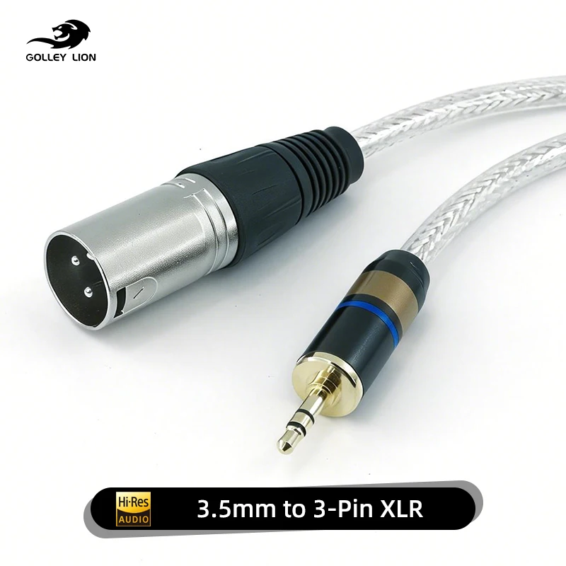 3.5mm To XLR Cable XLR To 3.5mm Aux Micphone Cable Unbalanced 1/8 Inch Jack To XLR Male Cord for Phone Laptop Speaker Mixer