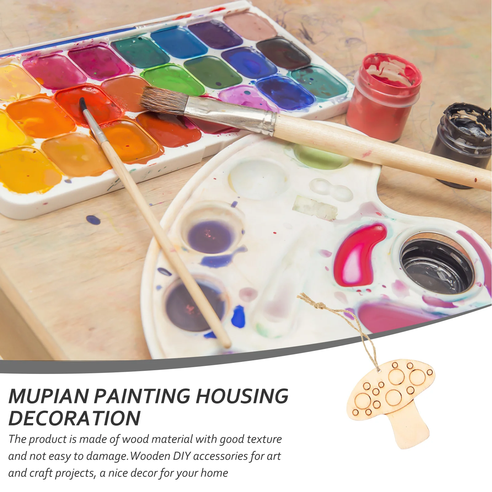 

50Sets Blank Unfinished Wood Cutouts Rustic DIY Wooden Craft Slices for Painting Art Projects Home Wall Window Table Decor