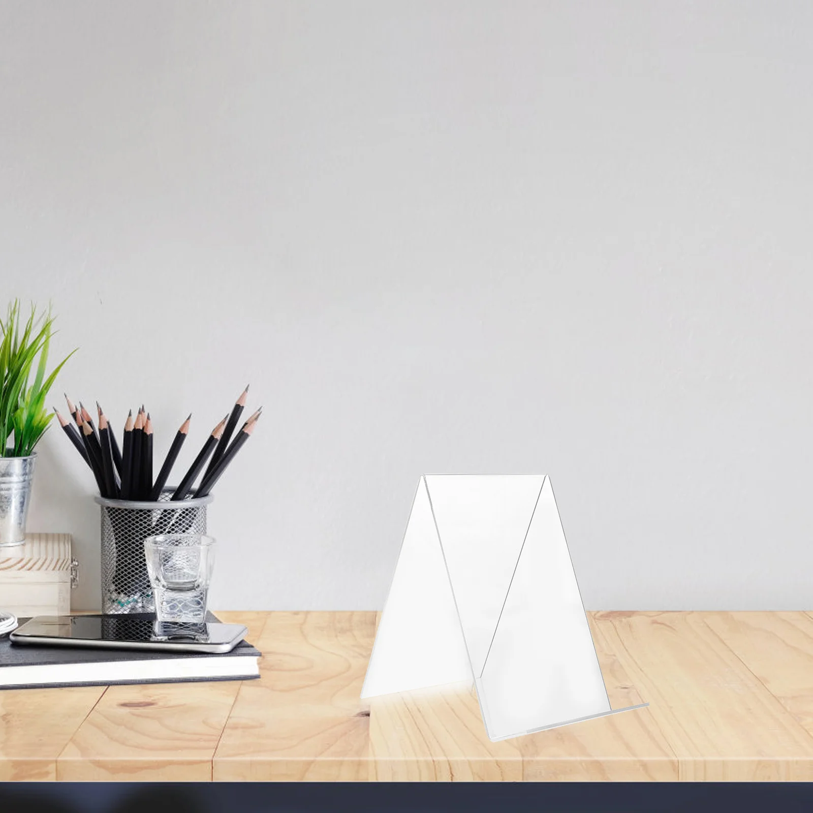 أرفف الكتب شفافة سطح المكتب رف الكتب مكتبة عرض الطاولة دعامة حامل ل #5