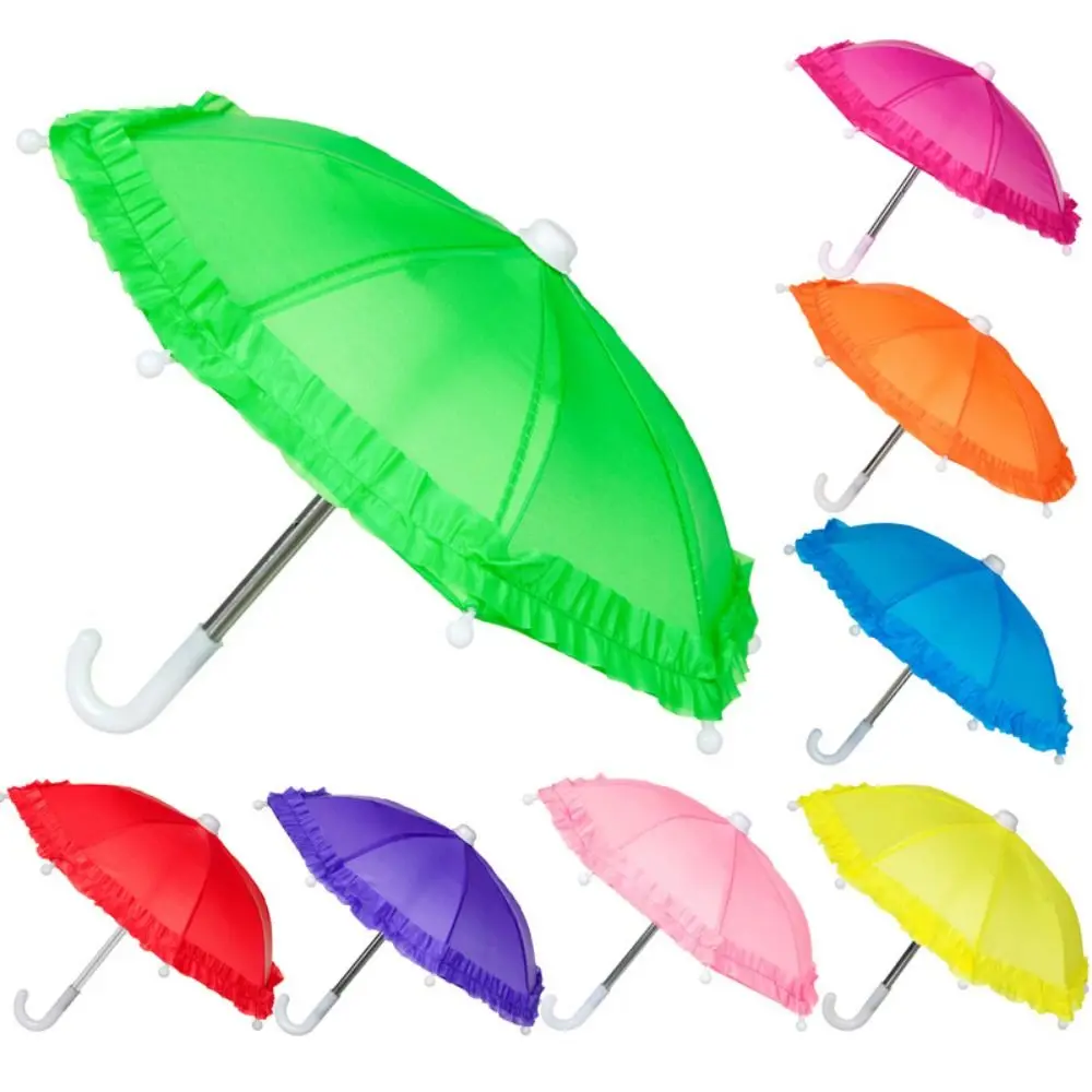 Multipurpose Cute Mini Umbrella Toy Plastic Multicolor Baby Doll Rain Gear Simulation Umbrella Doll Accessories Children