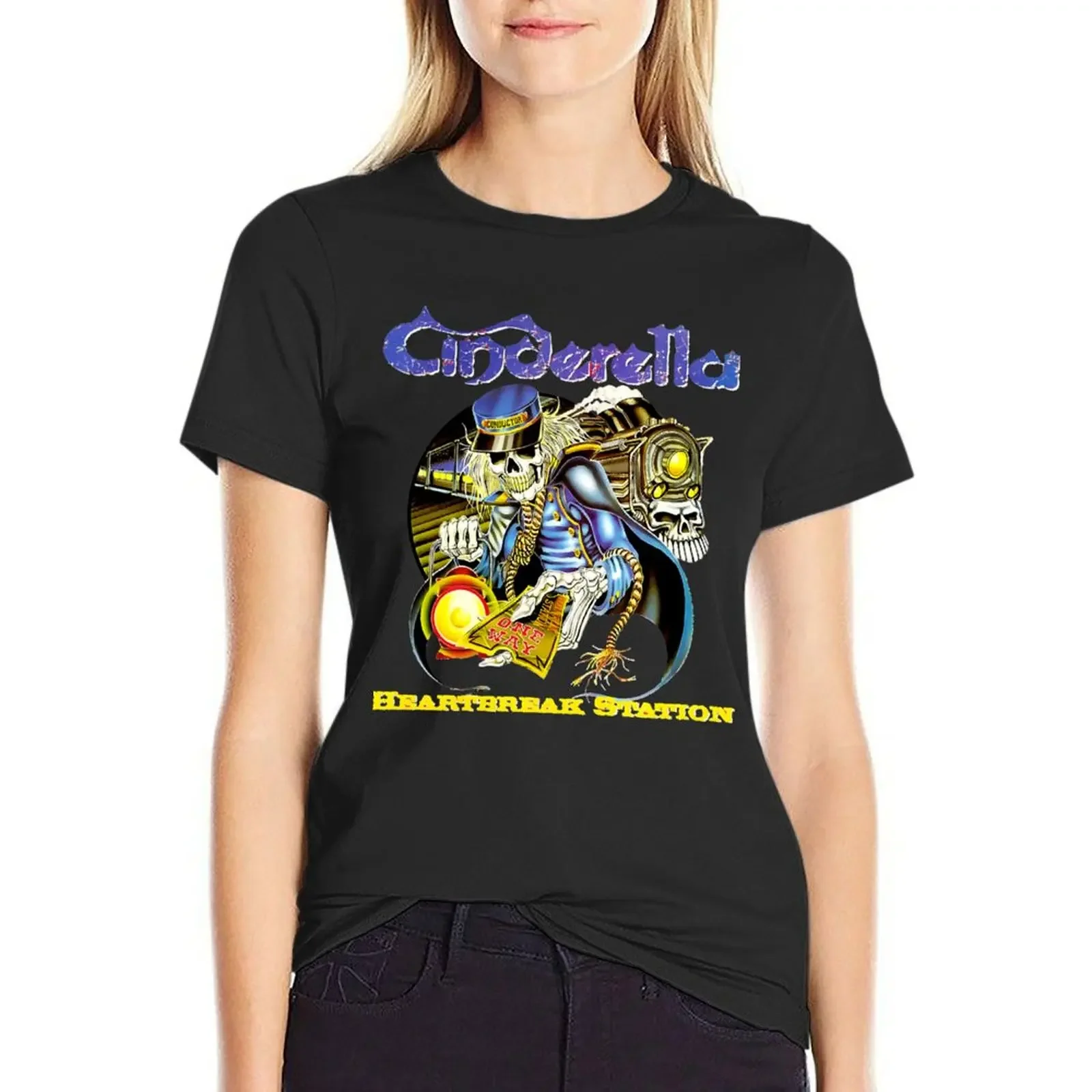 

cinderella band vintage 1 T-shirt shirts graphic tees female summer blouses woman 2024