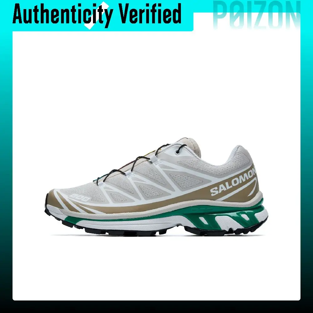 SALOMON XT 6 Breathable Low top Casual Running Shoes Unisex Earth Gray Copper Green L47864300