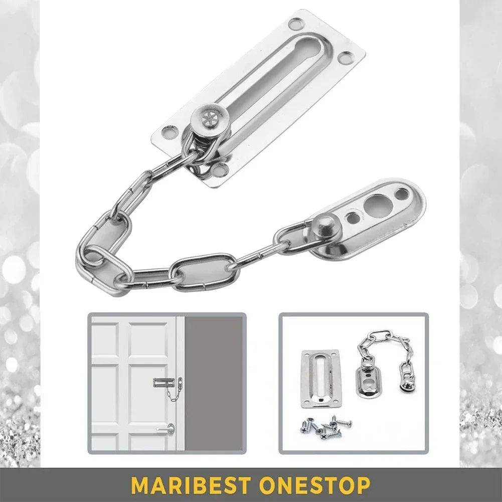 Door Chain Stainless Steel Security Chain Door Lock Chain  Home Office Lock Guard Latch Stainless Sliding Fastener Hardware