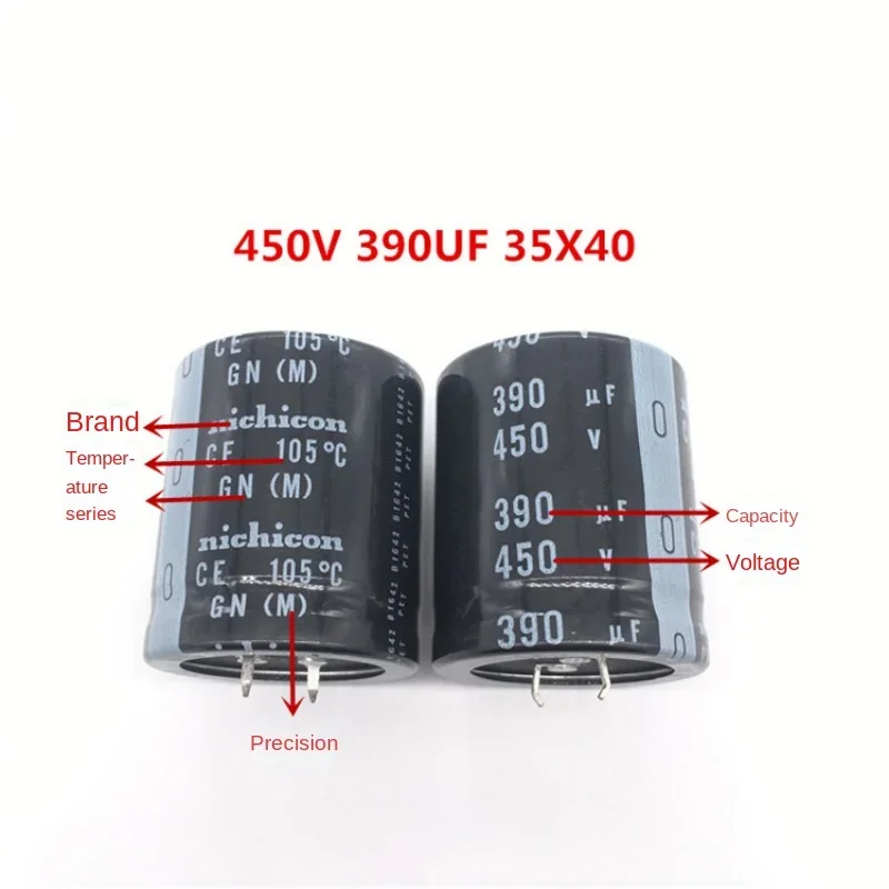 DIXSG (1PCS)450V390UF 35X40 Japan Nichicon Electrolytic Capacitor 390UF 450V 35*40 GN 105 degrees