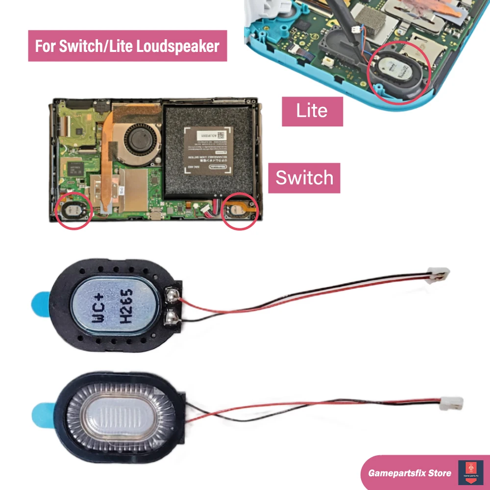 

2pcs Loudspeaker for Nintendo Switch for NS Lite Console Replacement Part Built-in Loud Speaker Internal Speaker w Flex