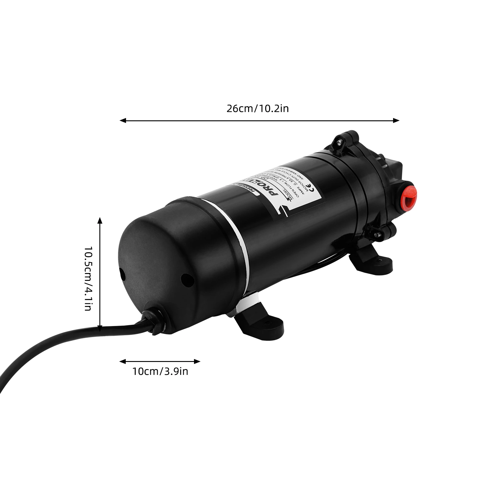 120W 160PSI Elektrische Wasserförderpumpe 1,4 GPM Selbstansaugende Membranpumpe für Hochdruckreiniger, Wohnmobile und landwirtschaftliche Sprühgeräte – Detail 8