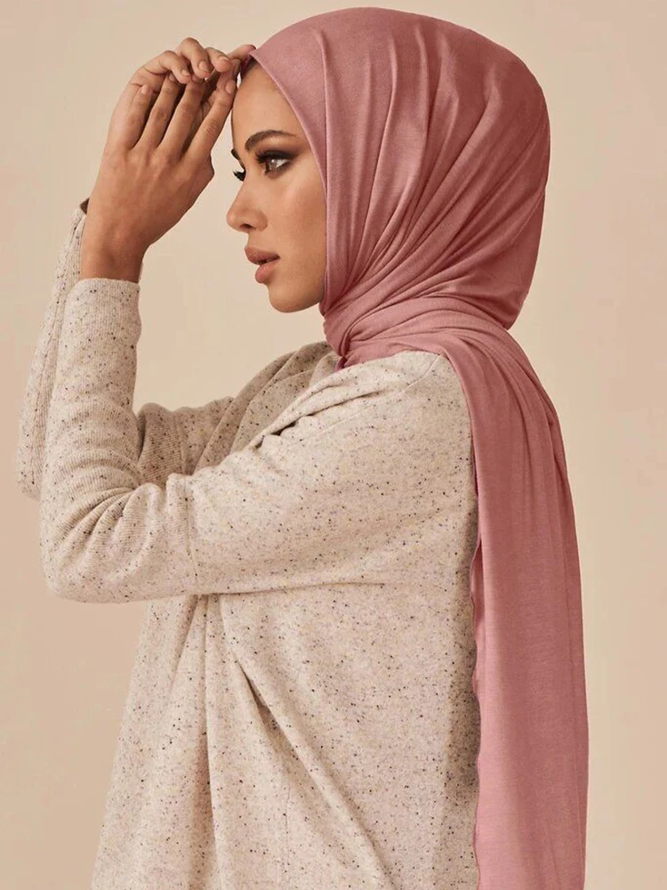 31 Colors Modal Hijab Polyester Jersey Hijabs Scarf for Muslim Women Shawl Stretchy Plain Hijab Headscarf Woman Turban Ramadan