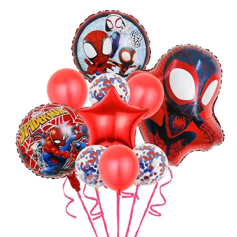 Marvel Children's Birthday Party Decorative Balloon Set Avengers Theme Cartoon Spider Man Style