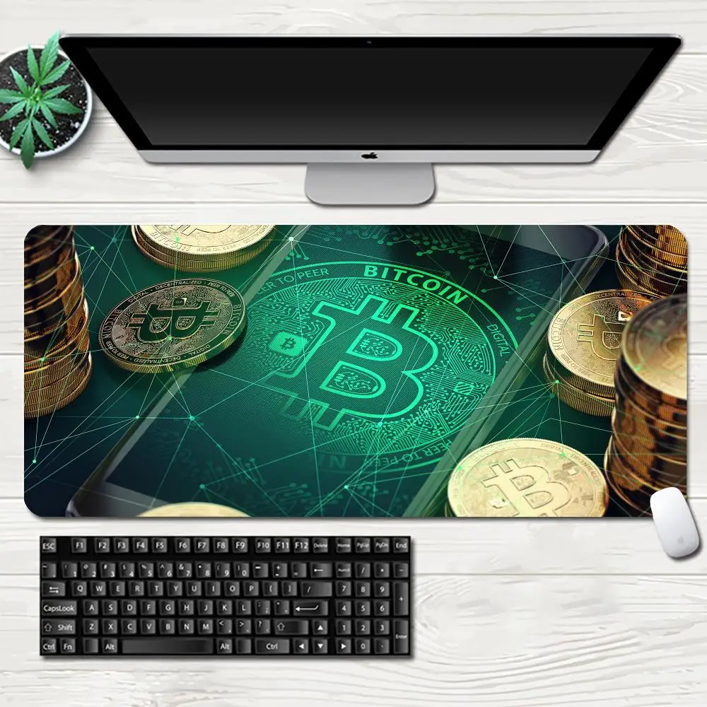 

Mousepad Bitcoin Desk Mat Xxl Mouse Pad Desktops Diy Gaming Computer Gaming Setup Accessories Pc Gamer Mats Keyboardats Pc