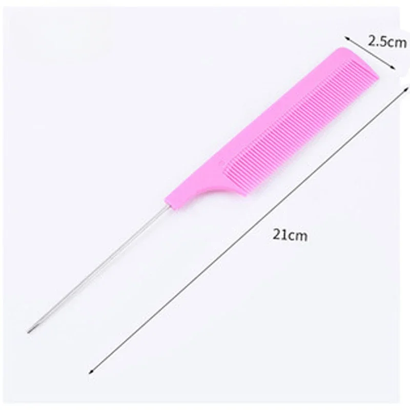 Fashion Fine Tooth Steel Needle Comb Metal Needle Anti-static Hair Comb Hairdressing Beauty Tool for Barber Shop Accessories