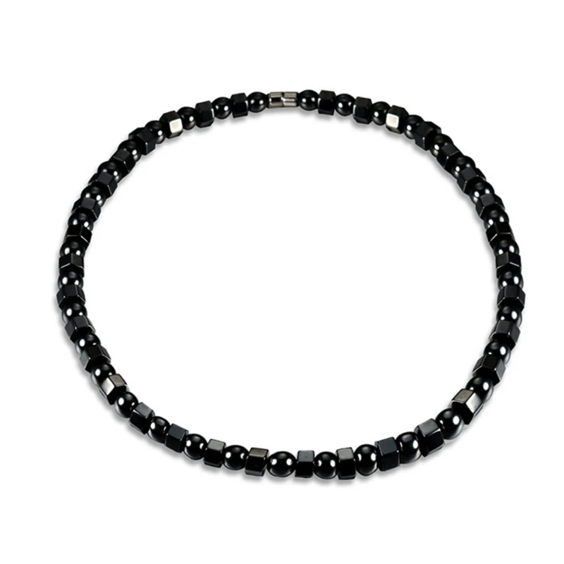 Exquisite schwarze Hämatit-Halskette, heilende Magnetfeldtherapie-Halskette, Schmuck, Geschenk, Schmerzlinderung für Hals, Arthritis, Schulter – Detail 6