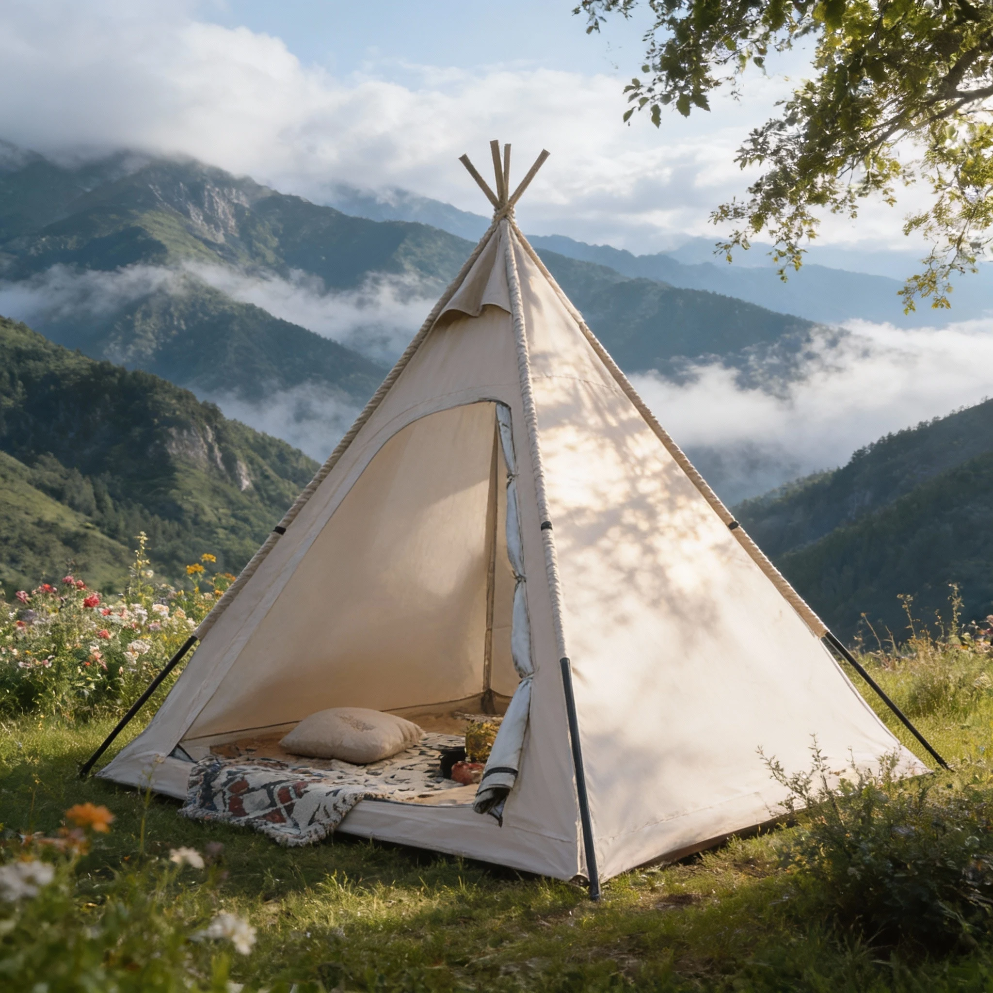 

Wholesale Teepee Tent Pyramid Tent Waterproof UV-Resistant Quick Setup Beach Sun Shelter for Vacation