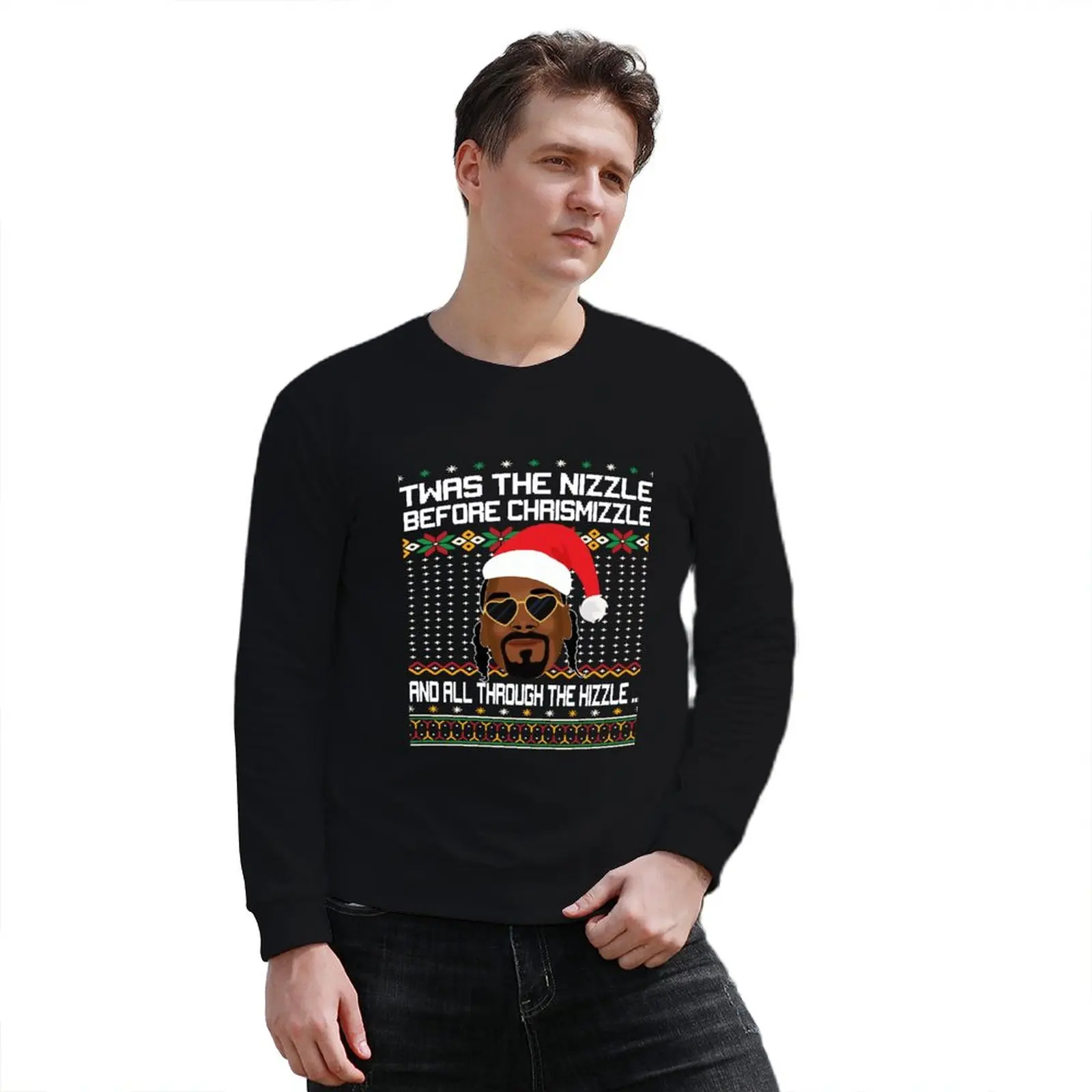 New Snoop Dog Fo Shizzle Dizzle Snoop Dog Ugly Christmas Sweater Funny Ugly Christmas Sweater Holiday Gift Sweatshirt