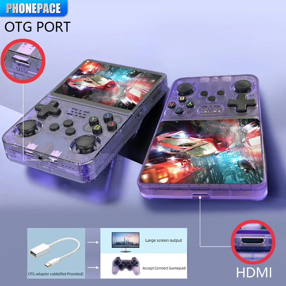 

Новая игровая консоль R36S, дисплей с выходной подключением HDMI высокой четкости, беспроводное соединение с ручкой 2,4G, двойной Happy