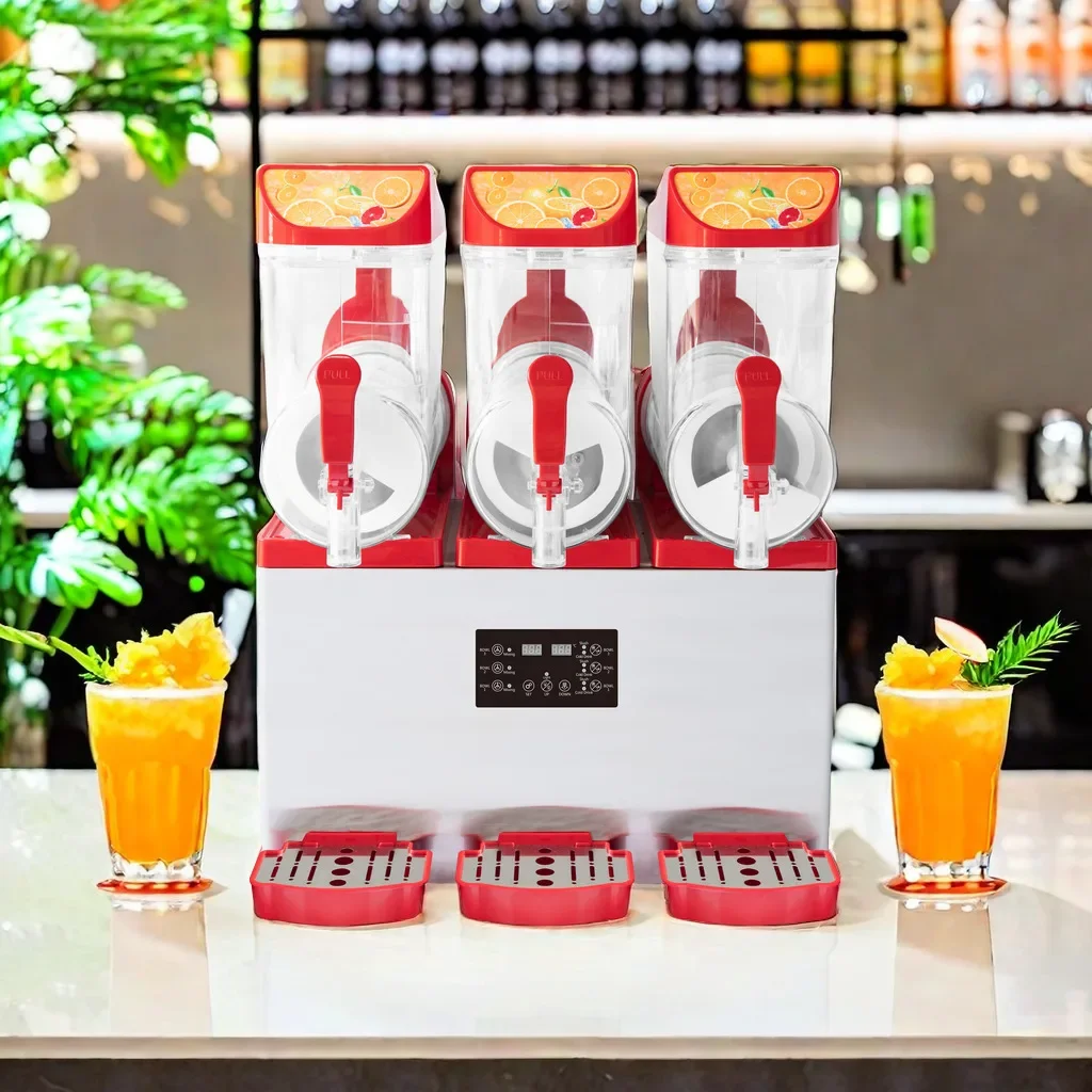 

Three Tanks Electric Granita Slush Machine Professional Ice Cream Machine Easy Operation Granita Machine