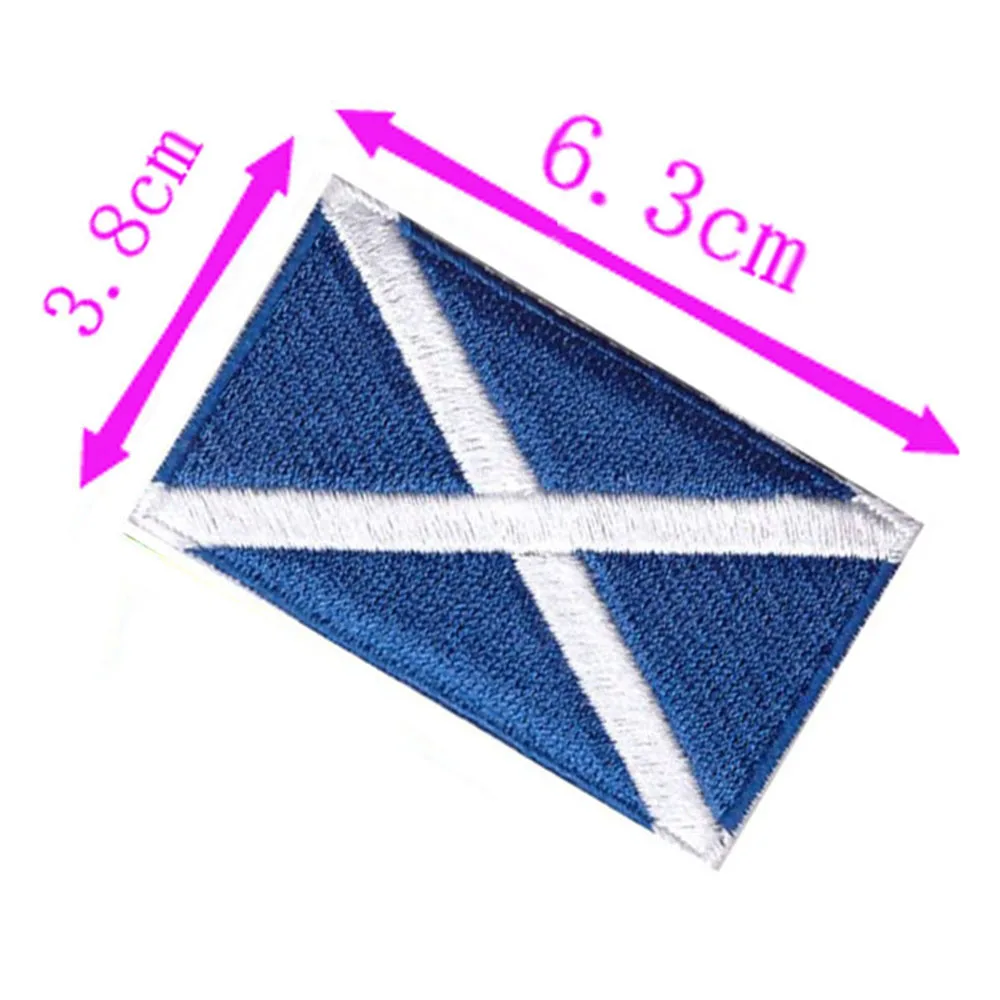 1pc Scotland Country Flag Embroidery Patch 6.3cm Wide High Quality Iron On Sew On Backing/Hand Craft/Applique/Hot Cut