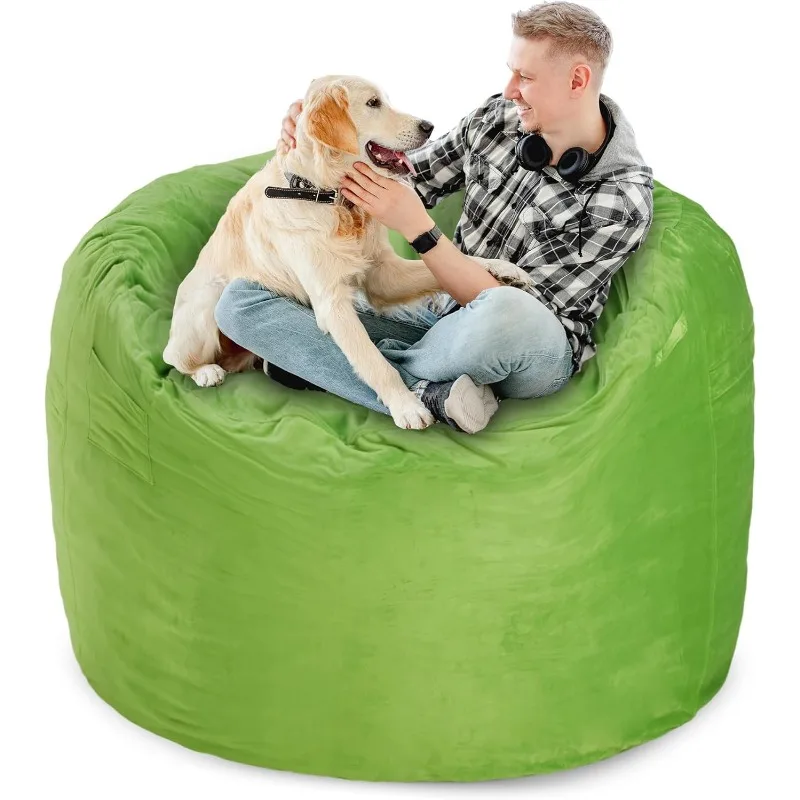 2025  Bean Bag Chair: 3' Bean Bags with Memory Foam Filled,   with Dutch Velet Cover 3FT(36