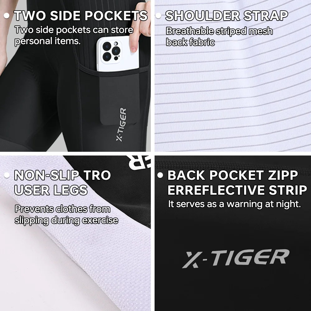 X-TIGER Women's Cycling Bib Shorts High-Waisted Breathable Cycling Bib Shorts P… - Image 3