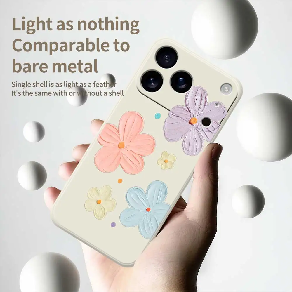 Bloemenpatroon Telefoonhoesje voor iPhone 17 16 15 14 Pro Max Plus 11 12 13 Pro Max Mini XS Max XR X 7 8 Plus 16e Siliconen Cover Capa