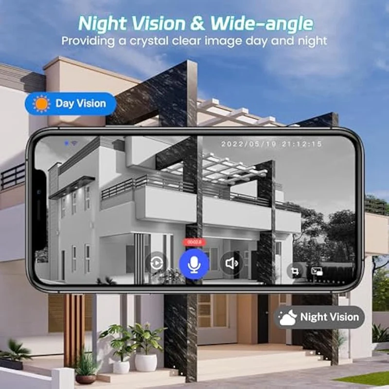 Cámara de videoportero inalámbrica inteligente 1080P, seguridad del hogar con detección humana inteligente, alerta en tiempo Real, Wi-Fi de 2,4 Ghz