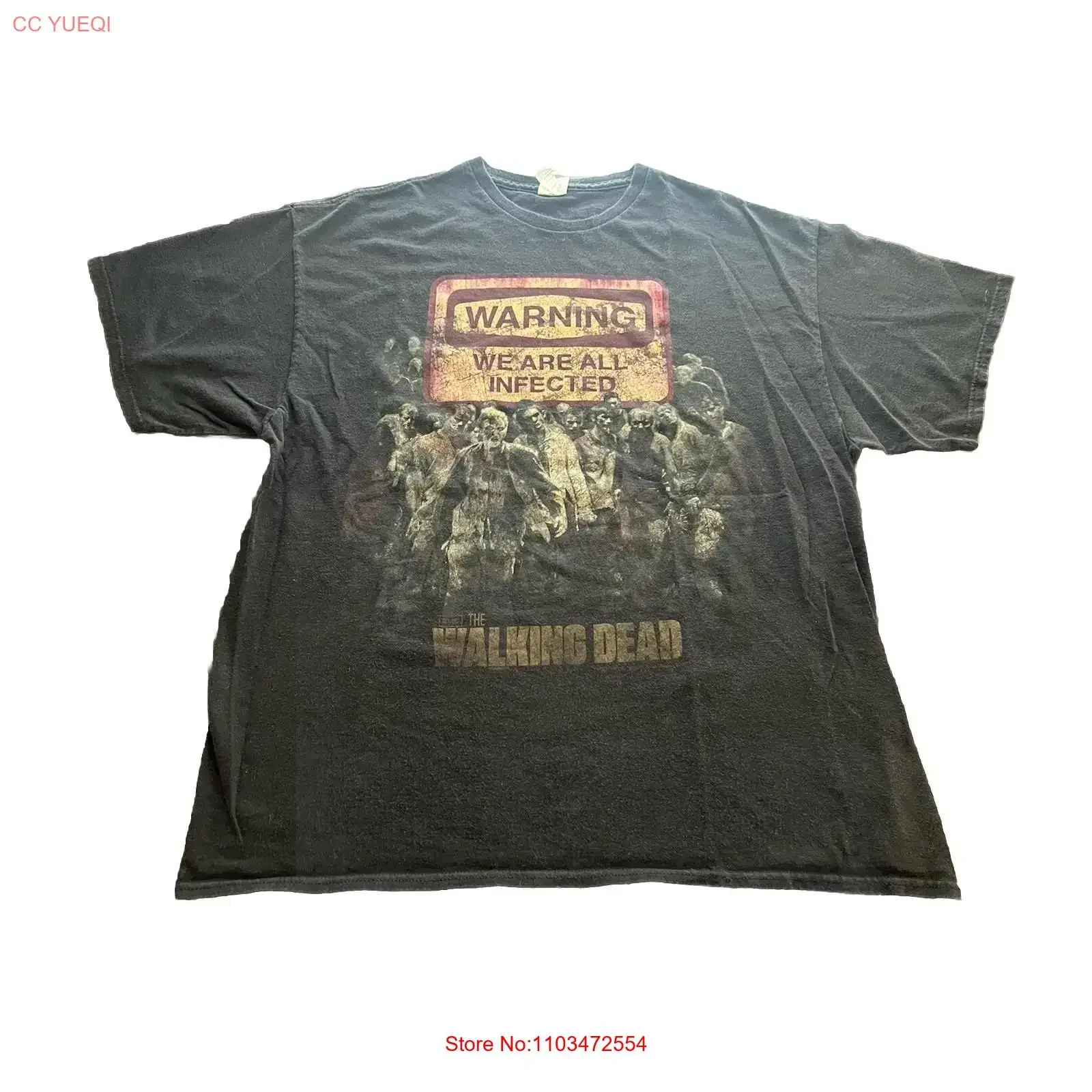 the-walking-dead-t-shirt-noir-2xl-vintage-graphique-delave-confortable-etire-doux-unisexe-respirant-polyvalent-streetwear