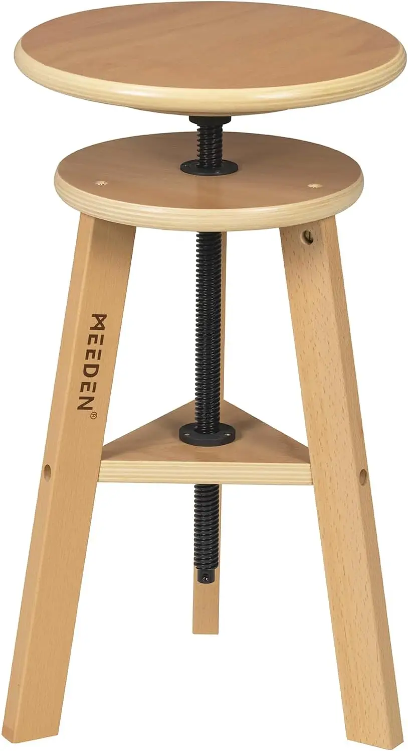

Adjustable Height Wooden Drafting Stool, Artist Office Studio Chair for Home Kitchen Bars, Supports Up to 220 Lbs