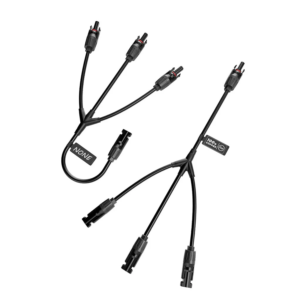 

Солнечный Y-образный разъем, параллельный кабель солнечной Y-образной формы, адаптер солнечного разъема 1–3 «папа-мама», водонепроницаемый кабель 10AWG 45A IP67 40 см