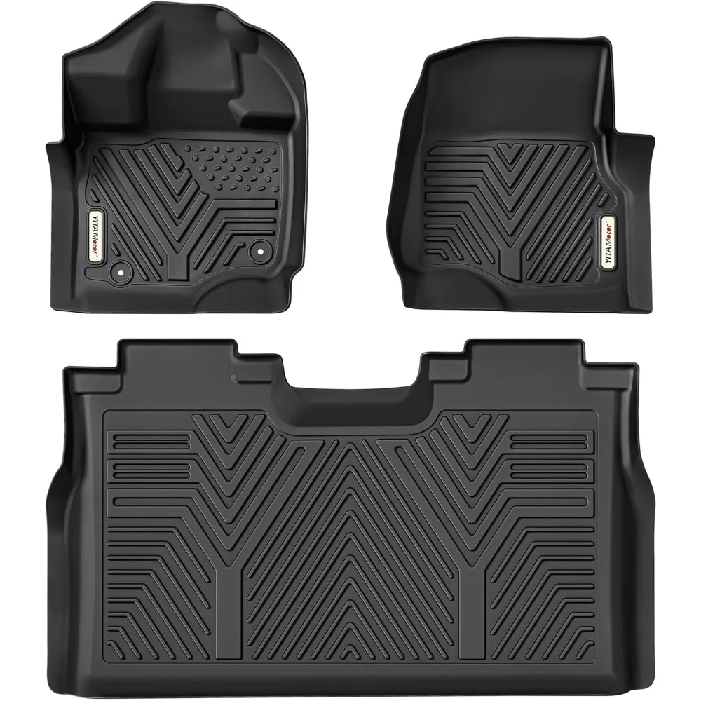 Floor Mats Fit for Ford F-150/F150 Lightning SuperCrew Cab 2024-2015(Rear w/o U-Seat Flat Storage),TPE All Weather Truck mats